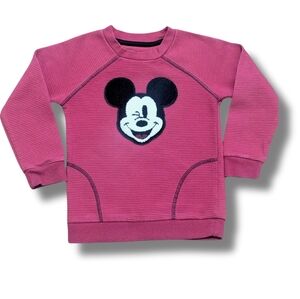 Disney Mickey Mouse Chenille Embroidery Sweatshirt Raspberry Pink Size 4T